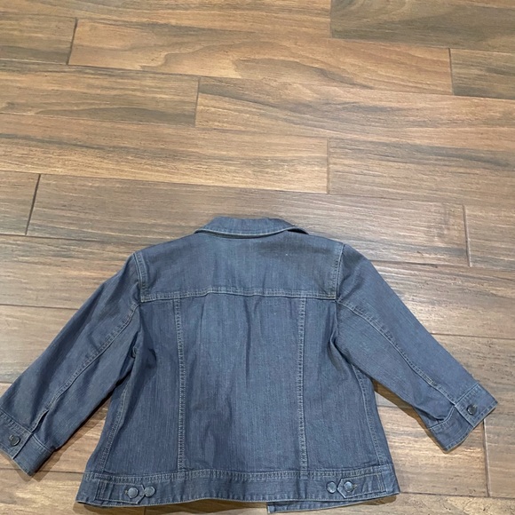 J Jill gray denim jacket with 3/4 sleeves- size small- - Picture 2 of 3